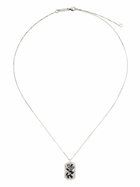 Suzanne Kalan 18K White Gold Mini Dogtag Diamond Necklace