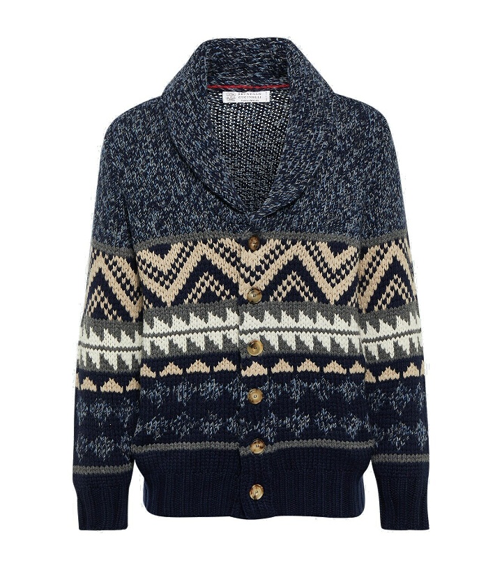 Photo: Brunello Cucinelli Patterned ribbed-knit cashmere cardigan