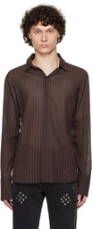 Ludovic de Saint Sernin Brown Slim Shirt
