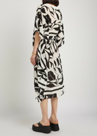 Max Mara Lancia Printed Silk Midi Kaftan Dress Black