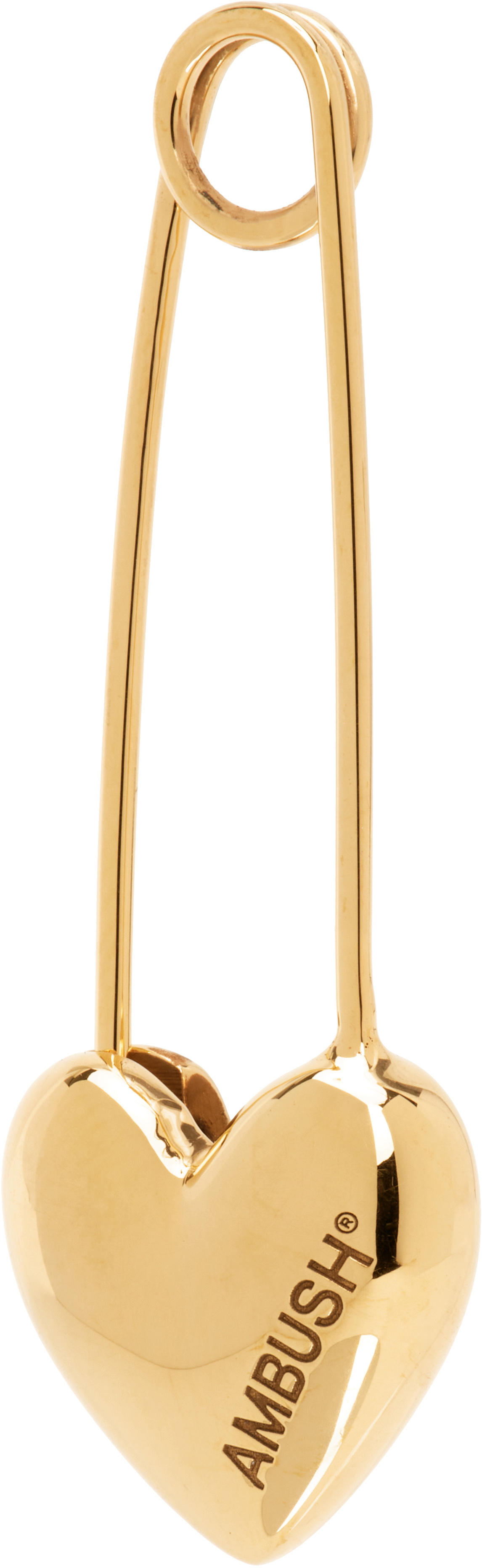 AMBUSH Gold Heart Safety Pin Single Earring