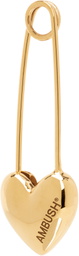 AMBUSH Gold Heart Safety Pin Single Earring