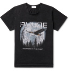 Rhude - Printed Washed Cotton-Jersey T-Shirt - Men - Black