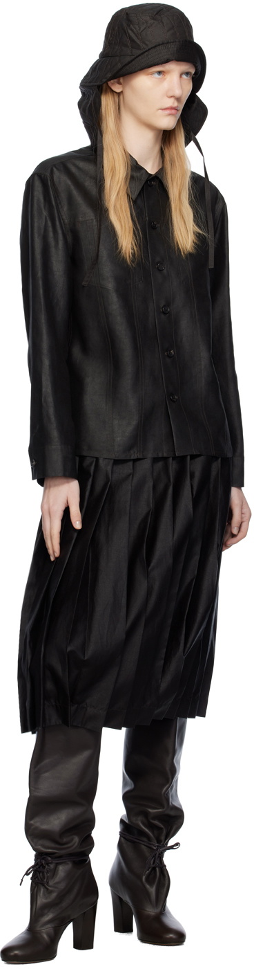 UMBER POSTPAST Brown Pleated Midi Skirt
