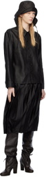 UMBER POSTPAST Brown Pleated Midi Skirt