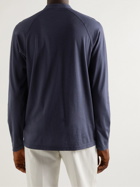 Kiton - Cotton and Cashmere-Blend Henley T-Shirt - Blue