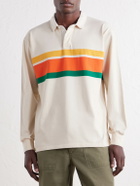 Drake's - Striped Cotton-Jersey Polo shirt - Neutrals