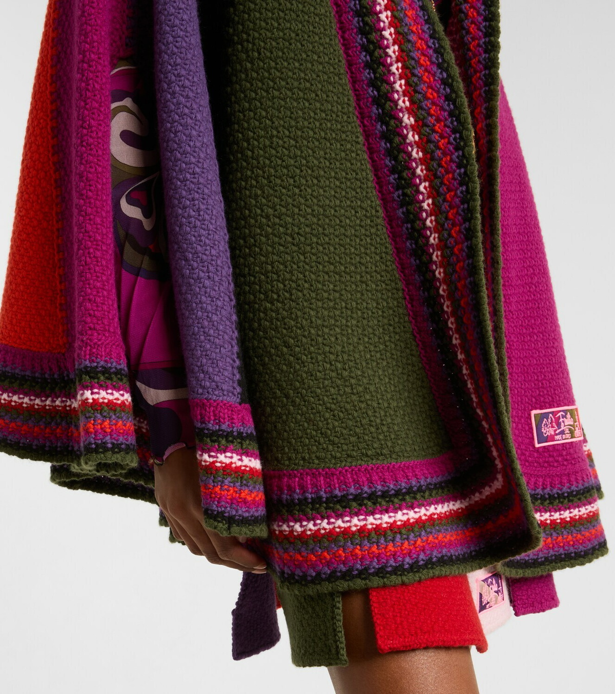 Pucci Colorblocked wool cape