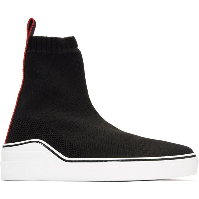 Photo: Givenchy Black Georges V Sock High-Top Sneakers
