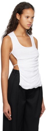 Subtle Le Nguyen White Draped Tank Top