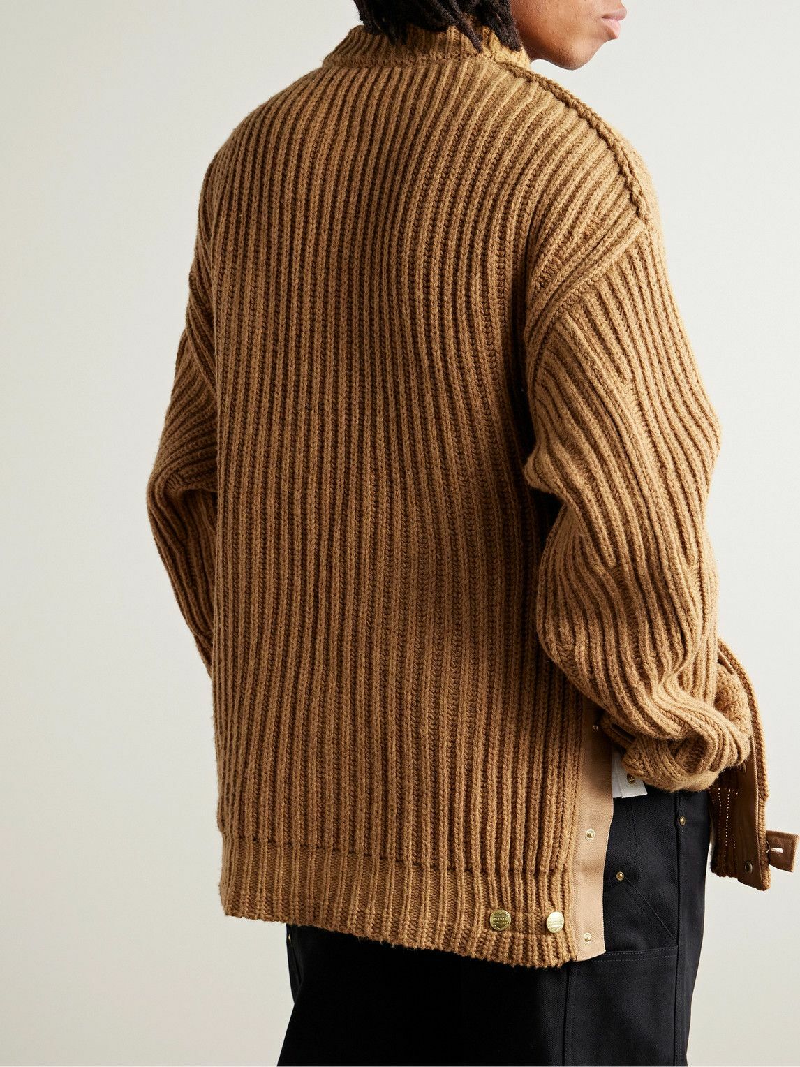 Sacai Carhartt WIP Detroit Ribbed Wool and Nylon Blend Sweater