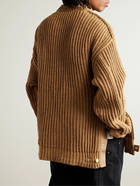 Sacai - Carhartt WIP Detroit Ribbed Wool and Nylon-Blend Sweater - Brown