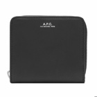 A.P.C. Men's Compact Emmanuel Zip Wallet in Black 