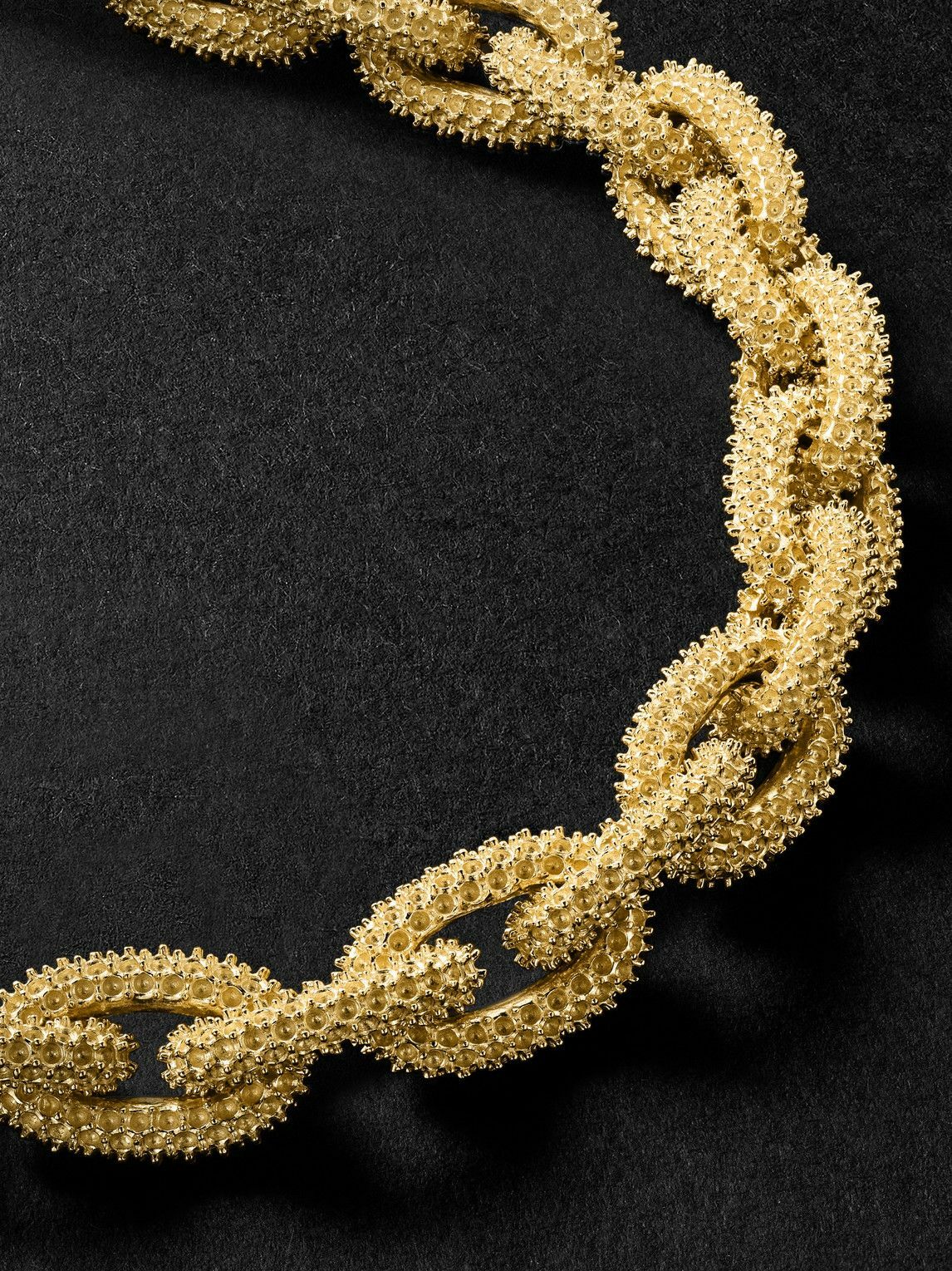 PATTARAPHAN - Textured Seamless Link 9-Karat Gold Chain Bracelet - Gold