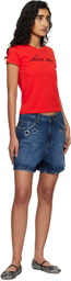 Marc Jacobs Red 'Kiss Me' Shrunken T-shirt