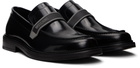 Moschino Black Rubber College Loafers