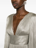 Maria Lucia Hohan Grey Harlow Draped Silk Maxi Dress