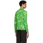 Balenciaga Green Stretch Flowers T-Shirt