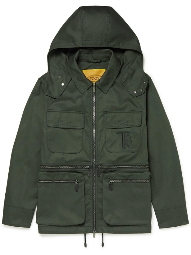 Photo: Tod's - Logo-Embroidered Twill Hooded Parka - Green