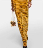 Rabanne Tiger-print velvet maxi dress