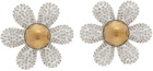 AREA Silver Crystal Flower Earrings
