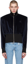 EGONlab Navy Padded Shoulders Track Jacket