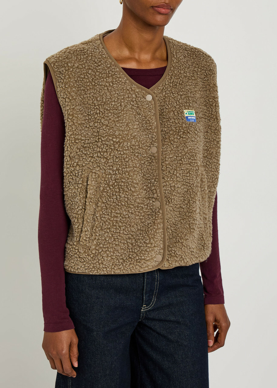 American Vintage Hoktown Fleece Vest Light Brown