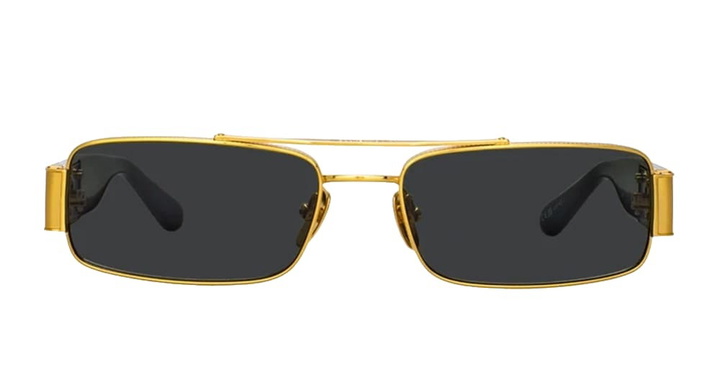 Photo: Linda Farrow Joey - Yellow Gold / Black Sunglasses