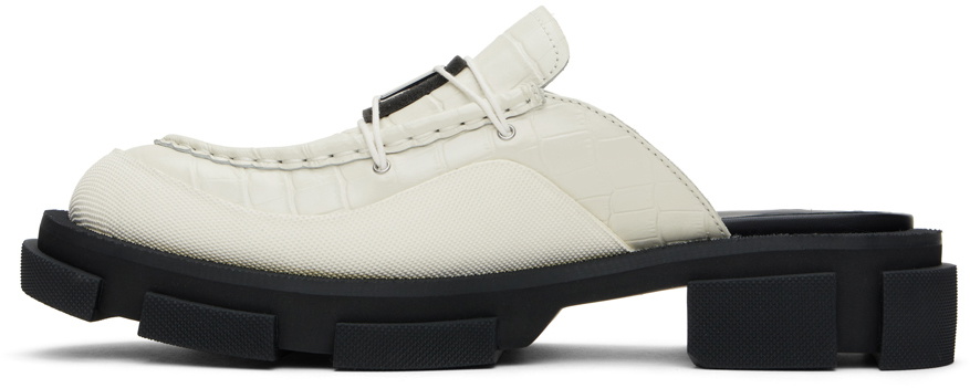 both White Gao Metal Logo Slip-On Loafers