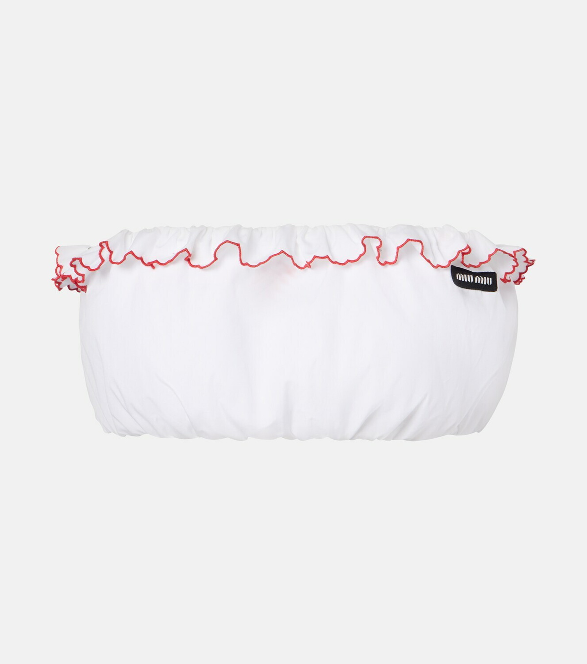 Miu Miu Scalloped cotton poplin bandeau top