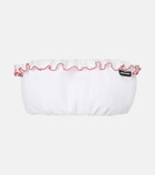 Miu Miu Scalloped cotton poplin bandeau top