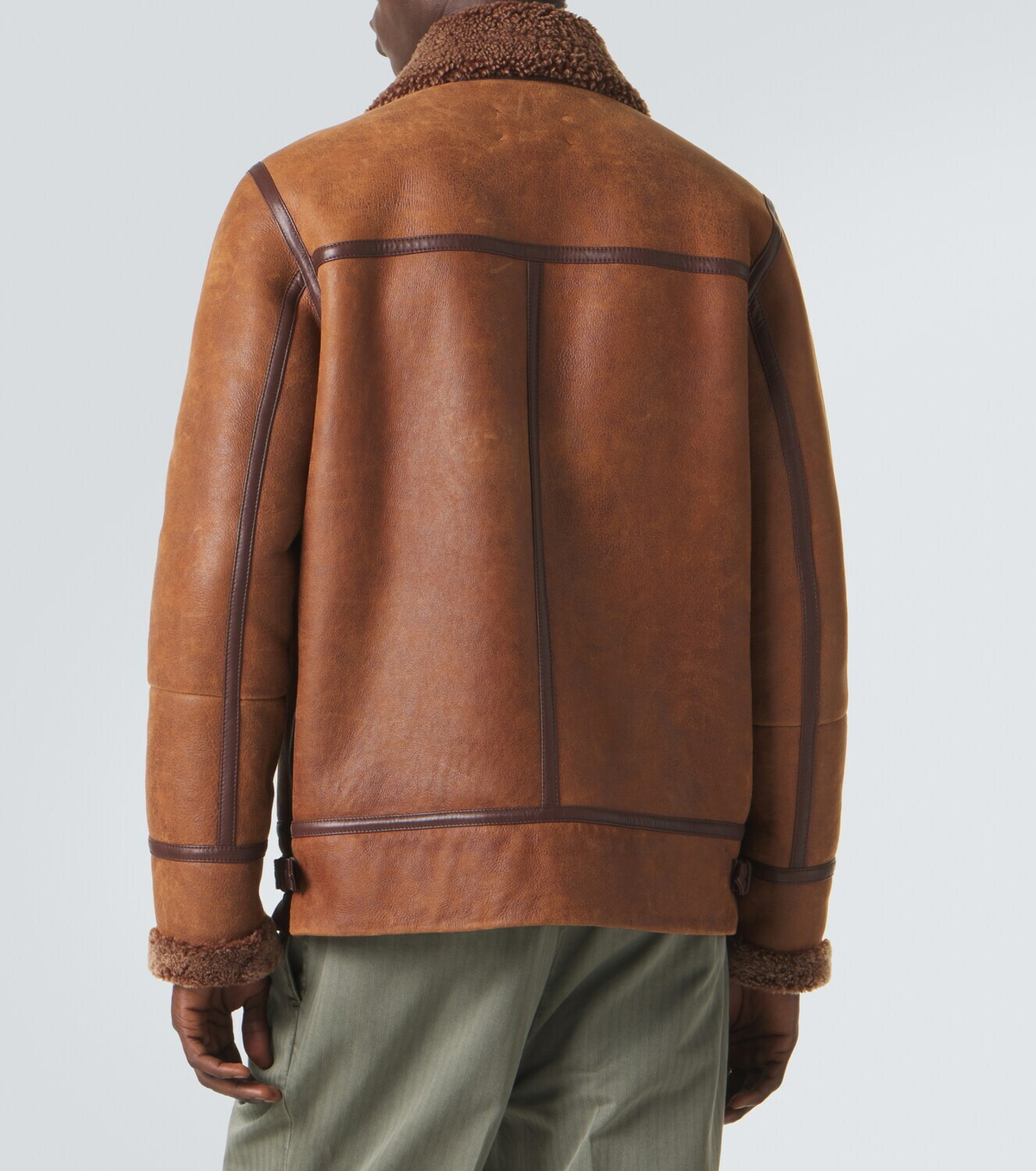 Brunello Cucinelli Shearling-lined leather jacket