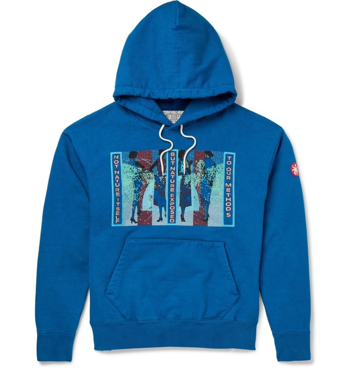 Photo: Cav Empt - Embroidered Printed Cotton-Jersey Hoodie - Blue