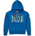 Cav Empt - Embroidered Printed Cotton-Jersey Hoodie - Blue