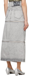 VAQUERA Gray Zipper Denim Maxi Skirt