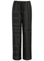 Toteme Logo-embroidered Silk-satin Trousers Black