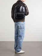 SAINT LAURENT - City Croc-Effect Leather Backpack