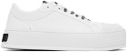 Moschino White Faux-Leather Sneakers