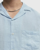 Portuguese Flannel Linen camp collar White Mens Shortsleefe