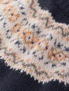 CELINE - Slim-Fit Fair Isle Wool Sweater - Blue
