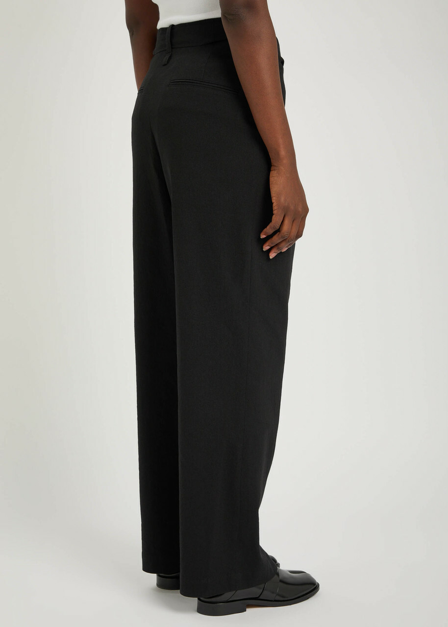 Issey Miyake Pleated Woven Trousers Black