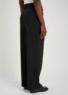 Issey Miyake Pleated Woven Trousers Black