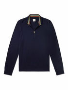 Paul Smith - Slim-Fit Merino Wool Half-Zip Sweater - Blue