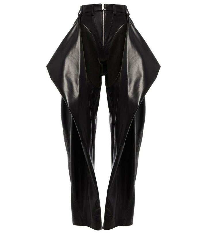 Photo: Mugler - High-rise cutout leather pants