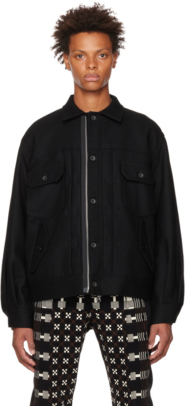 Photo: sacai Black Pleated Jacket