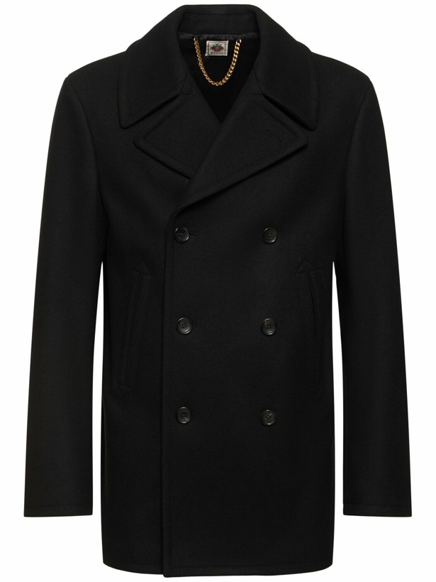 Photo: BALLY Adrien Brody Wool Blend Peacoat