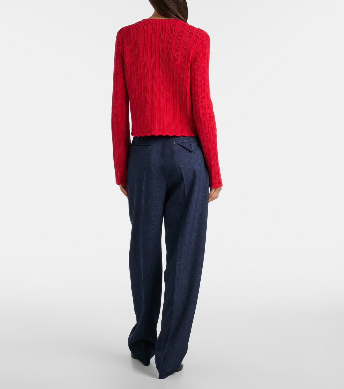 Altuzarra Mariette scalloped pointelle cotton cardigan