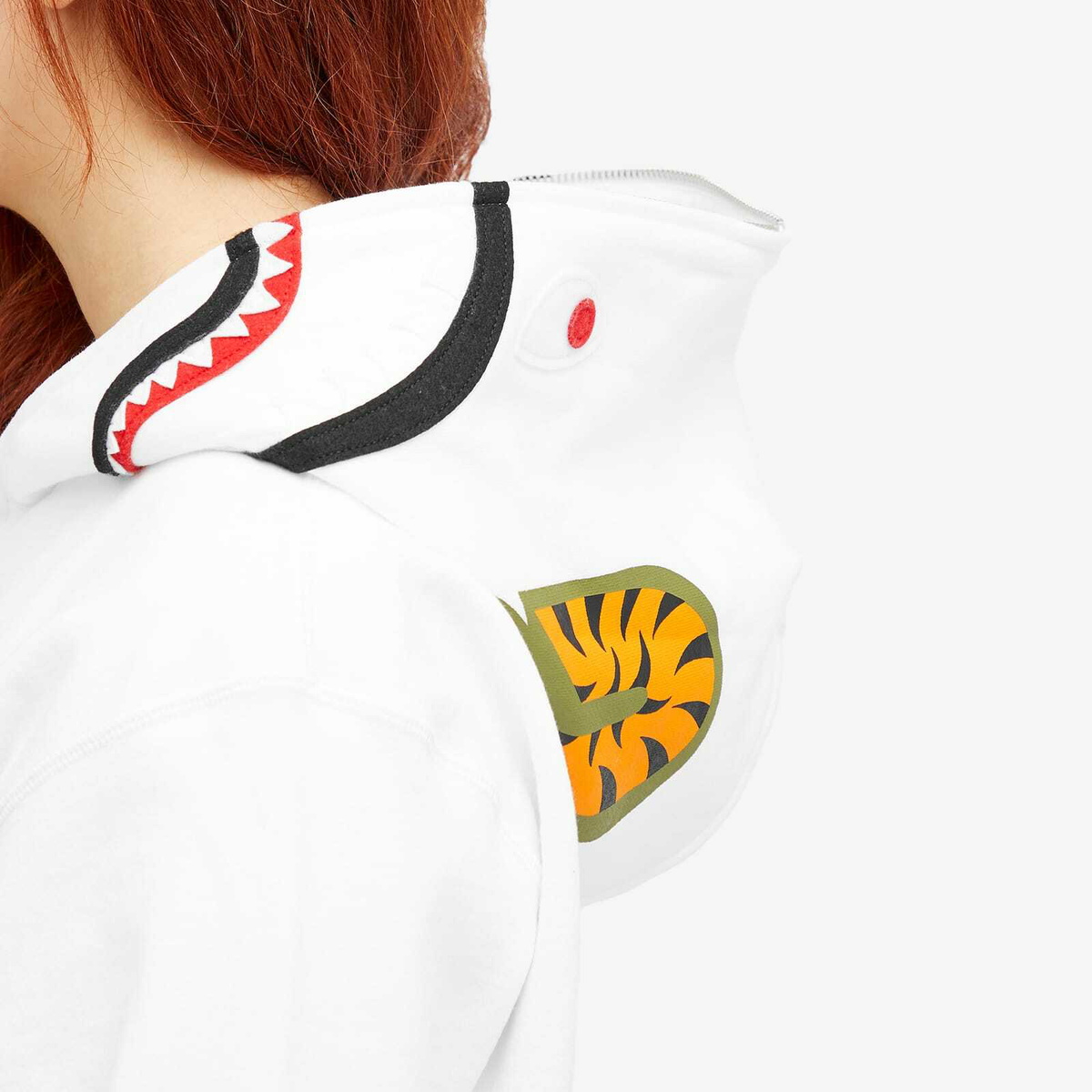 A Bathing Ape Women's Shark Full Zip Hoodie in White