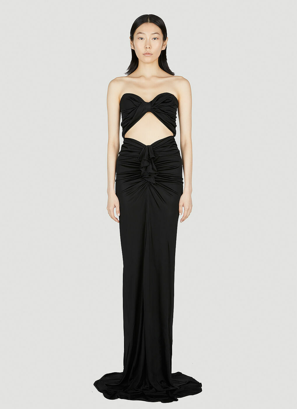 スカート Saint Laurent Cut-out midi dress Saint Laurent Strapless Cutout Mini Dress in Noir | FWRD