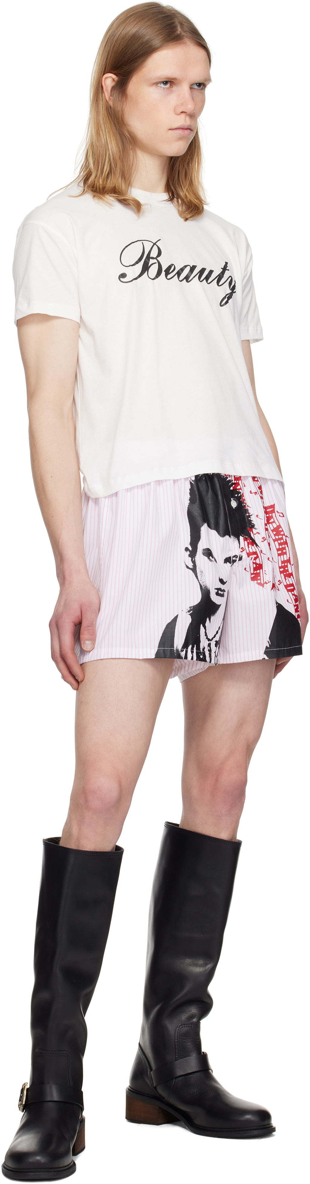 VAQUERA Pink & White Boxer Shorts